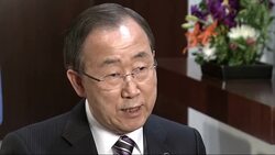 UN Sec Gen Ban Ki-moon comments on Mali and Syria News Clip