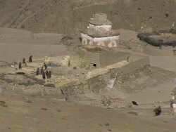 MS Festival on lookers from ringmo village at ringmo monastery during Bon-Po religious festival / Himalayas, Upper Dolpo, Nepal   Stock Footage