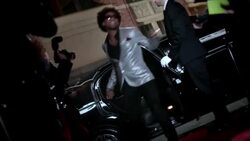 Hip-hop star signs autographs and dances across red carpet at awards show Stock Footage