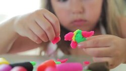 Little girl playing Stock Footage
