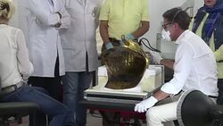 CLEAN : Experts aim for end of year repair of Tutankhamun beard News Clip