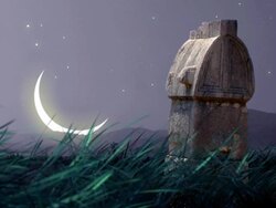 Ancient Tomb In Mysterious Night Stock Footage