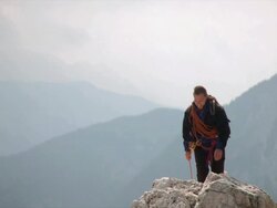 HD: Couple Mountain Climbing Stock Footage