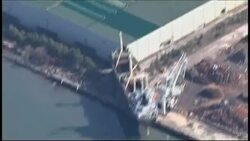 AP aerials from Sendai showing fires, damage from town near epicentre News Clip