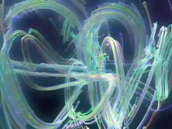 Colorful dancing glowing trails Stock Footage