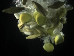 grains falling into water Stock Footage