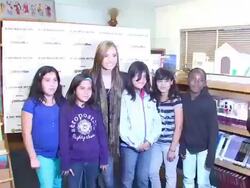 Demi Lovato (c) at the Demi Lovato Joins 'A Day Made Better' School Advocacy Campaign - Los Angeles at Los Angeles CA. (Footage by WireImage Video/GettyImages) Stock Footage