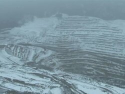 WS AERIAL View of Thompson Strip Mine in Idaho / Thompson Mine, Idaho, United States   Stock Footage