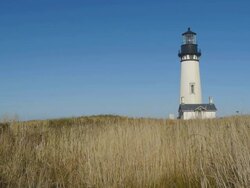 Lighthouse in Oregon - Yaquina Head Stock Footage