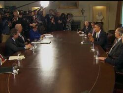 President Barack Obama suddenly is showing more bipartisan spirit, hosting GOP leaders at the White House Tuesday for the first time in two months. AP''s Mark Smith reports. News Clip