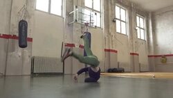 Breakdancing windmill, slow motion Stock Footage