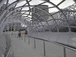 MS Pedestrians on webb bridge / Melbourne, Victoria, Australia   Stock Footage