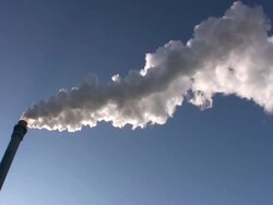 Smoking Chimney in the backlight HD Stock Footage