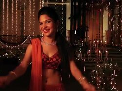 Portrait of a young woman celebrating diwali festival, Delhi, India Stock Footage