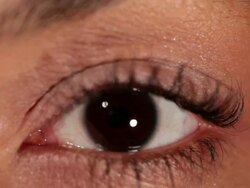 CU Brown eye opening and blinking iris / Sao Paulo, Brazil Stock Footage