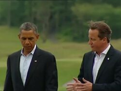 Obama, Cameron & Kenny walk and talk G8 News Clip