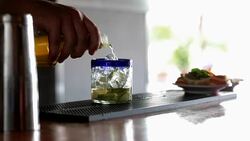 Making Margarita cocktail - part 2/3 Stock Footage