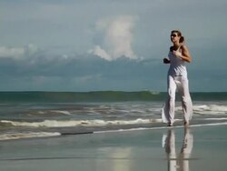 Jogging at the beach (HD 720) Stock Footage