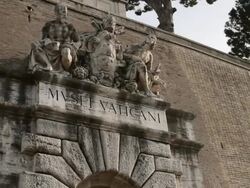 Vatican Museum Entrance in Rome Stock Footage