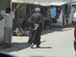 Zaatari refugee camp vendors Stock Footage