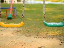 rear view : swing sway Stock Footage