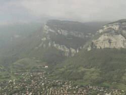 WS AERIAL Shot of Valley near Grenoble / Rhone Alpes, France Stock Footage
