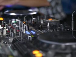 DJ works for the remote control Stock Footage