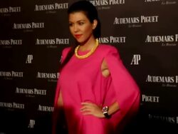 Kourty Kardashian at the Lebron James  press Stock Footage