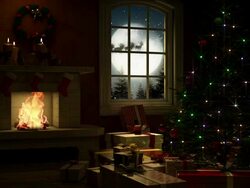 Living Room at Christmas Eve Stock Footage
