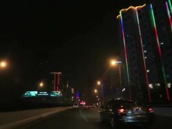 The highway of night view from car Stock Footage