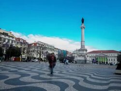 HD Time-lapse: Rossio Square Lisbon Portugal Stock Footage