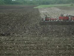 Tractor Plowing Spring Farm Field Stock Footage