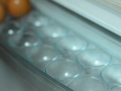 Put the eggs in to Refrigerator Stock Footage