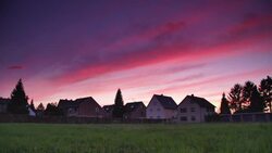 CRANE UP: Suburb at Sunrise Stock Footage