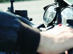 Starting motorcycle Stock Footage