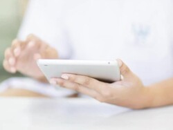 Scientist using Tablet computer Stock Footage