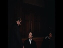 SYND 5/1/70 COURT APPEARANCE OF THE LAWYER HORST MAHLER FACING CHARGES OF BREACH OF PEACE BY TAKING PART IN BANNED DEMONSTRATION News Clip