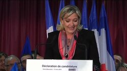 Marine LePen announces her candidacy for Presidential elections News Clip