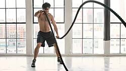 Athletic Male Workout gym Slow-Motion Stock Footage