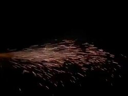 CU sparks against black background Stock Footage