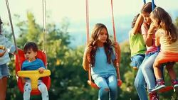 Children at a playground. Stock Footage
