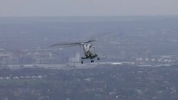 Aerials of Royal Navy Lynx helicopters over London News Clip