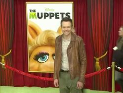 Joel McHale at the The World Premiere of Walt Disney's 'The Muppets' at Hollywood CA. (Footage by WireImage Video/Getty Images Entertainment Video) Stock Footage