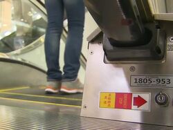 View of people moving on escalator Stock Footage
