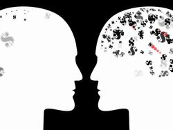 DOLLAR BRAINS : poor versus rich (LOOP) Stock Footage