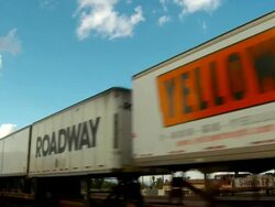 MS, Trailer containers on rail being pulled through Needles train station, California, USA Stock Footage