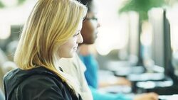 University Students Studying in a Computer Lab Stock Footage