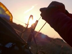HD: Preparing Parachute Before Launching Stock Footage