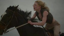 (Slow Motion) Attractive Woman Riding Horse 08 Stock Footage
