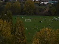 MS T/L Shot of Footballers playing on Hackney Marshes / London, United Kingdom  Stock Footage